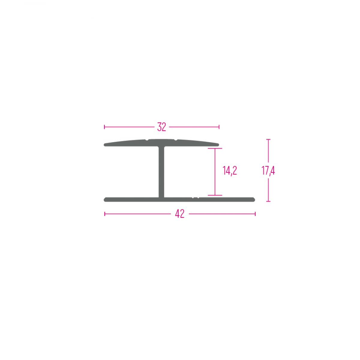 PROFIL PRIJELAZNI AL. 12140 ZLATO 32x14,2mm 2,70m