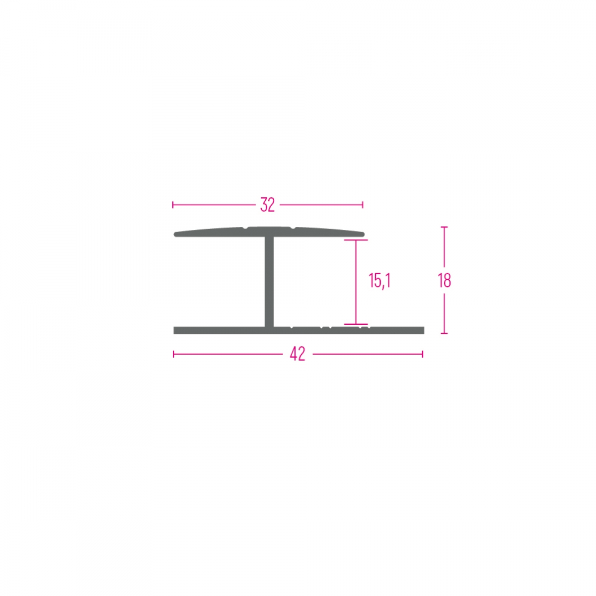 PROFIL PRIJELAZNI AL. 12150 ZLATO 32x15,1mm 2,70m